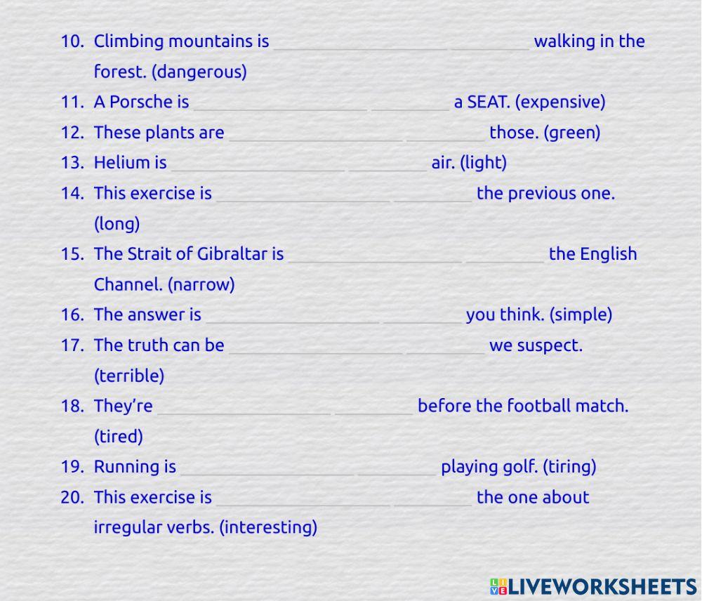 Comparative adjectives 1