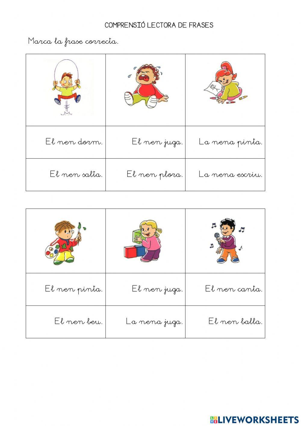 Comprensió lectora de frases