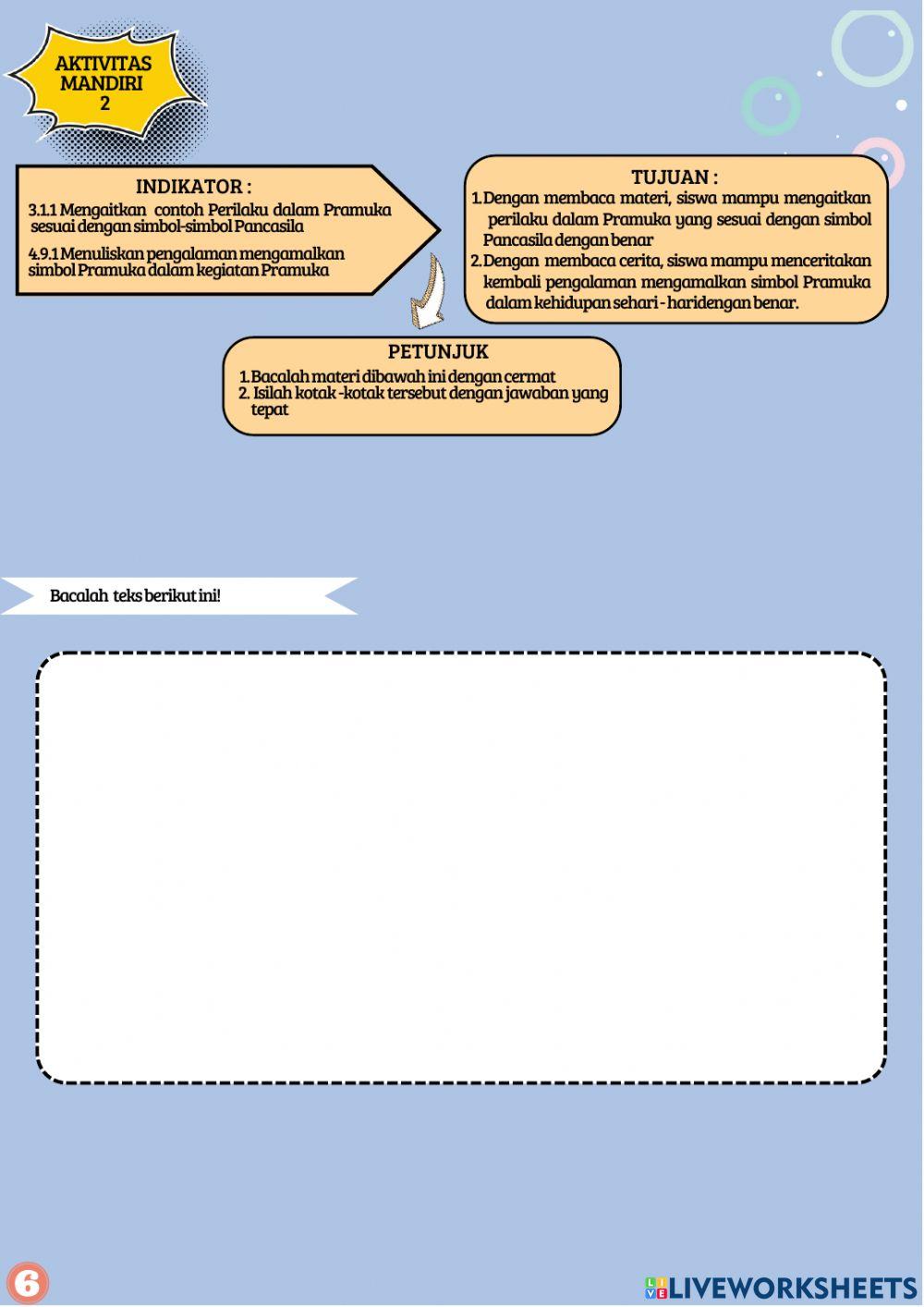 Aku anak mandiri & bertanggung jawab