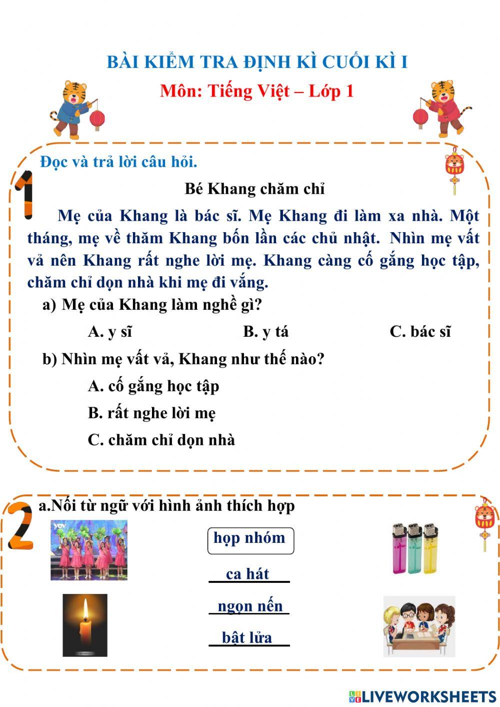 Kiểm tra hết kì 1 Đề  2