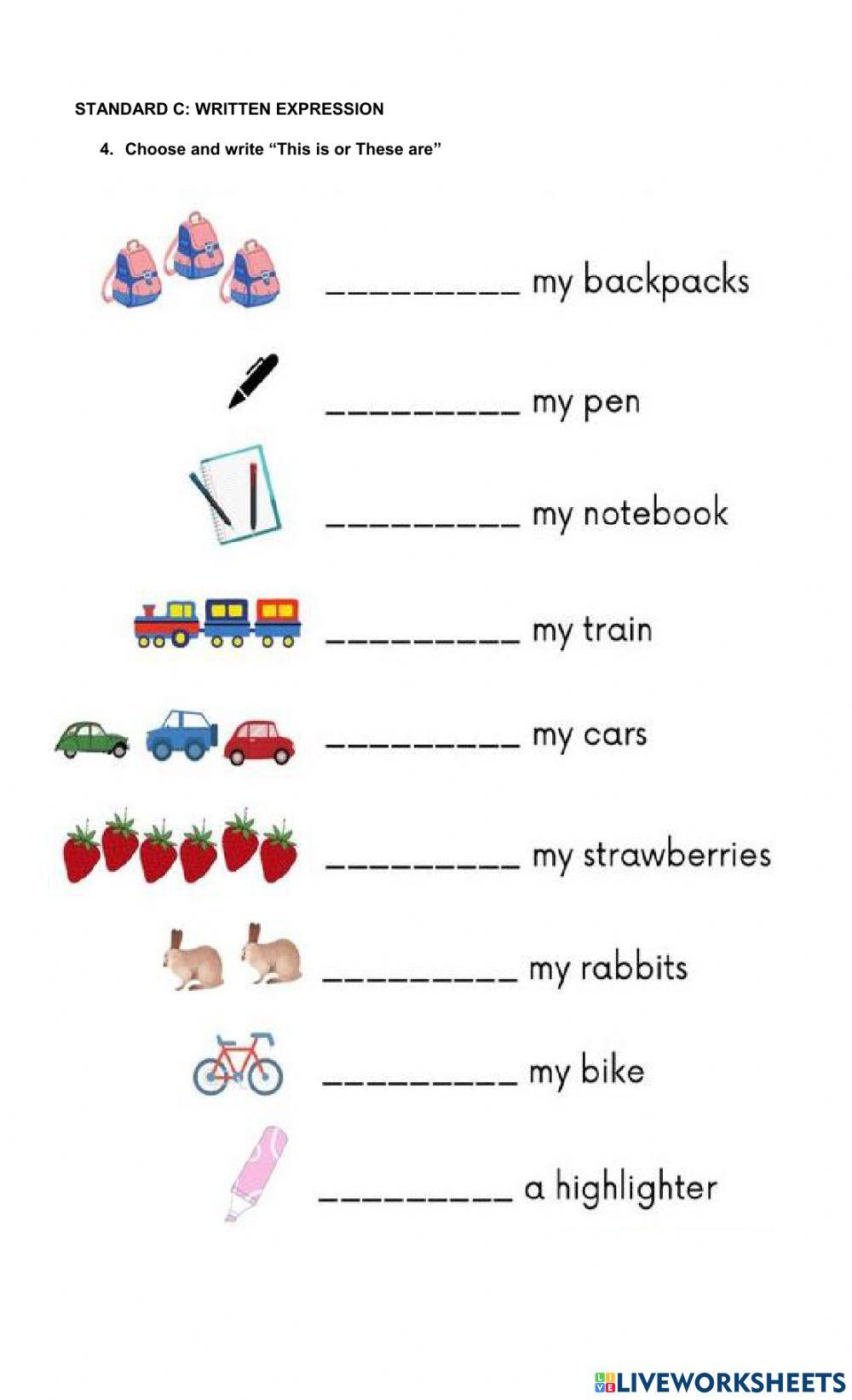 ENGLISH QUESTIONNARIE 1st GRADE