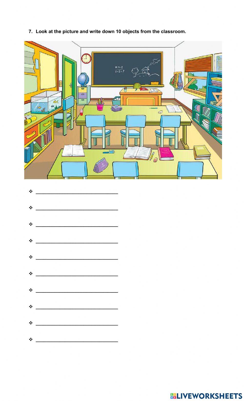 ENGLISH QUESTIONNARIE 1st GRADE
