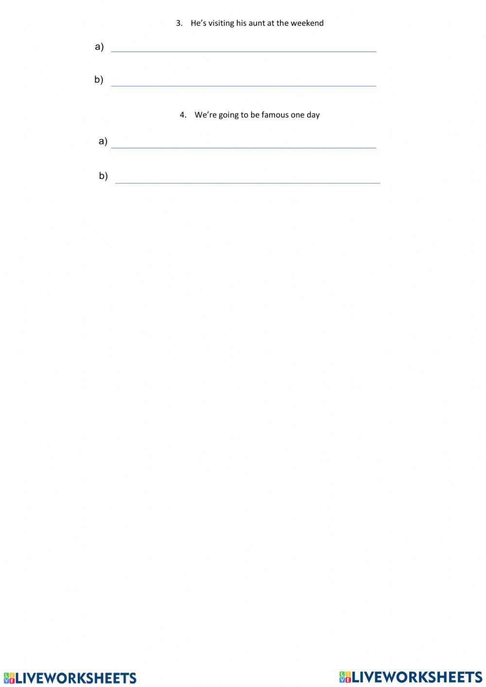 EF Pre Int U3A-3B Extra - Pres Cont vs Be going to