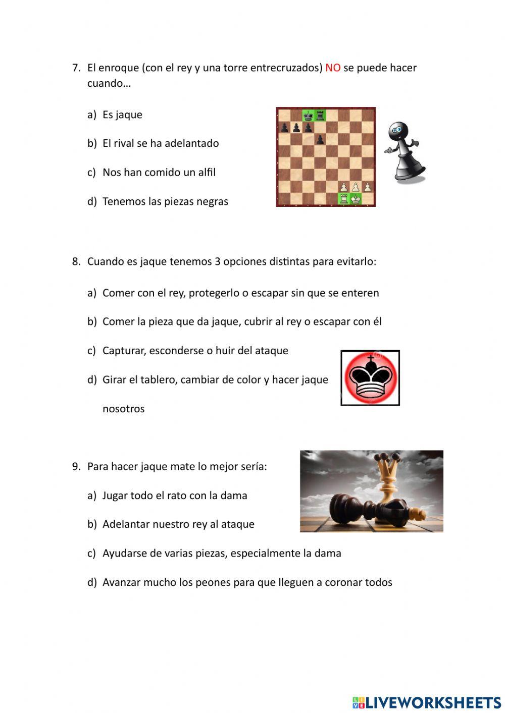 Cuestionario Ajedrez Principiante