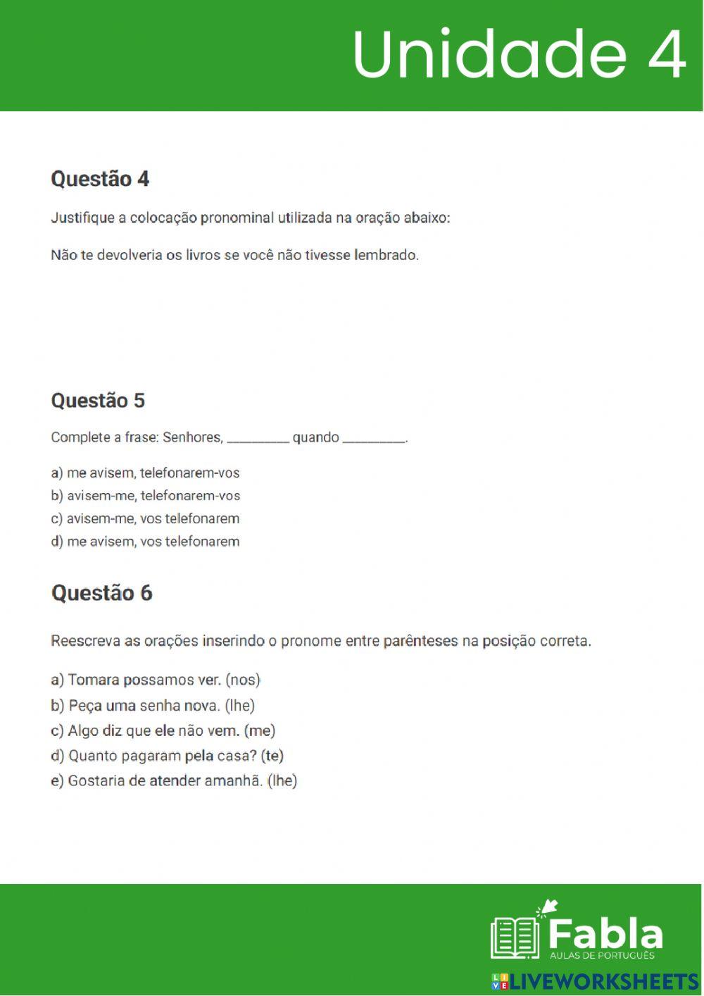 Colocação Pronominal 2