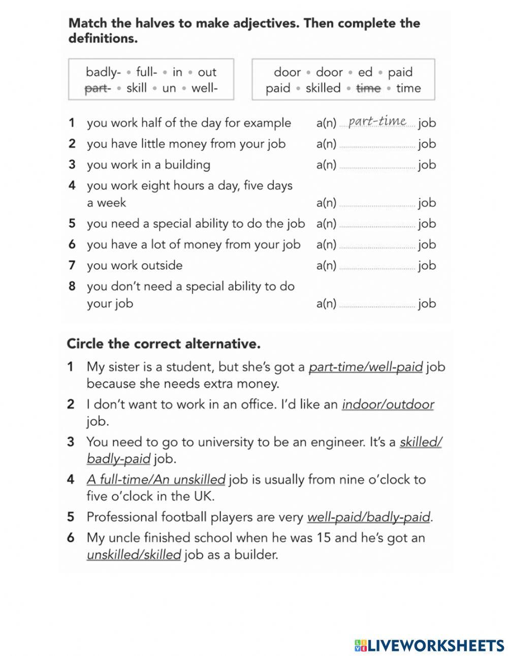 GW A1+ u8 Voc Jobs descr