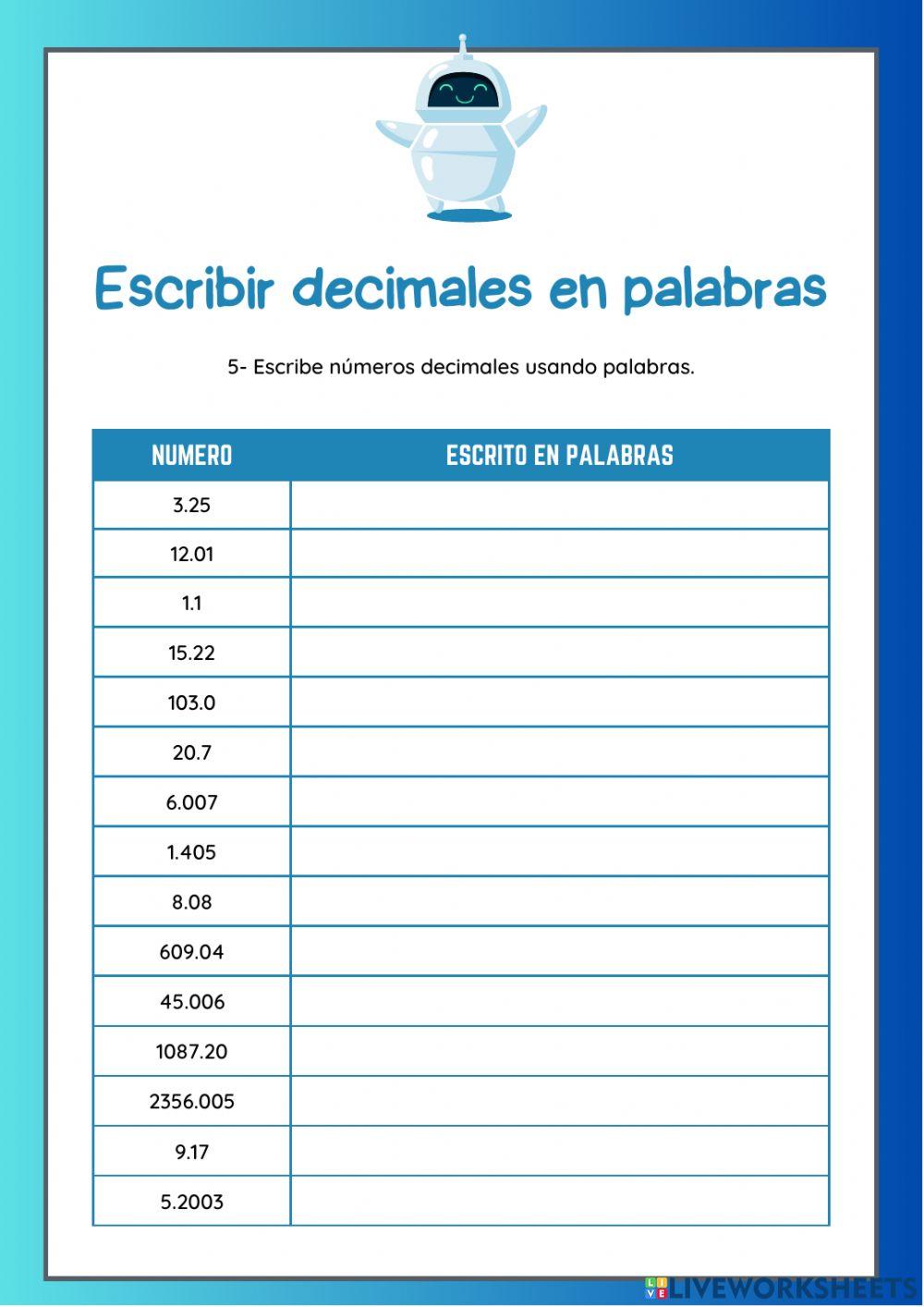 Taller Decimales