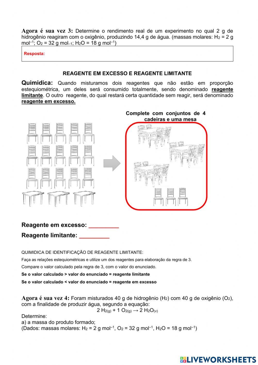 Quimifirst - Estequiometria Avançada