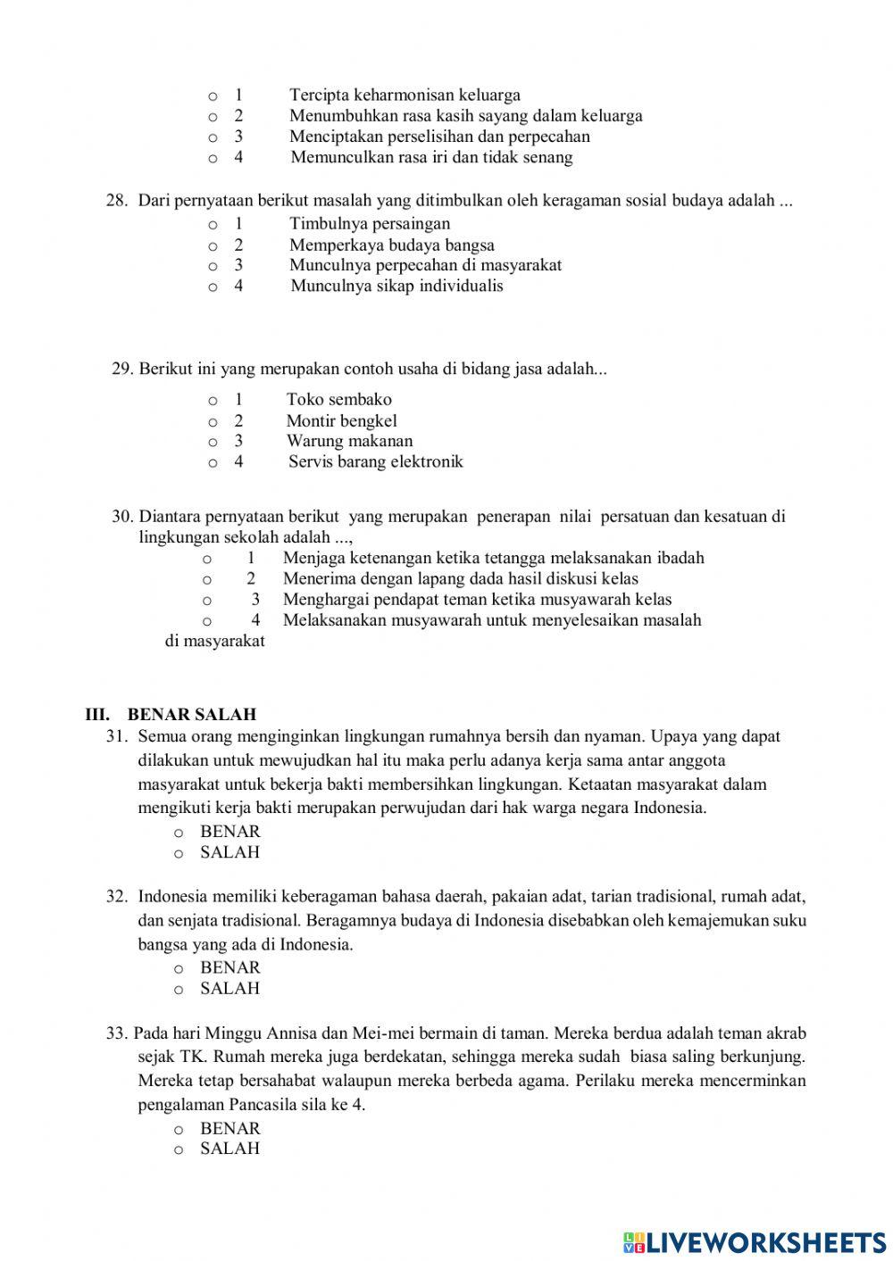 Simulasi Sumatif PPKn Kelas 6