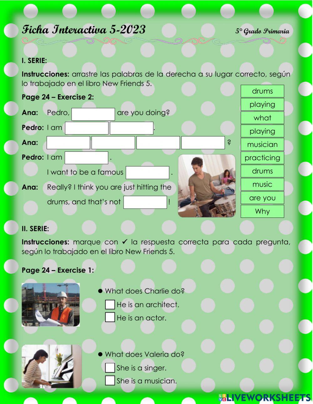 What do you want to be? 2. 5°-Ficha5-2023