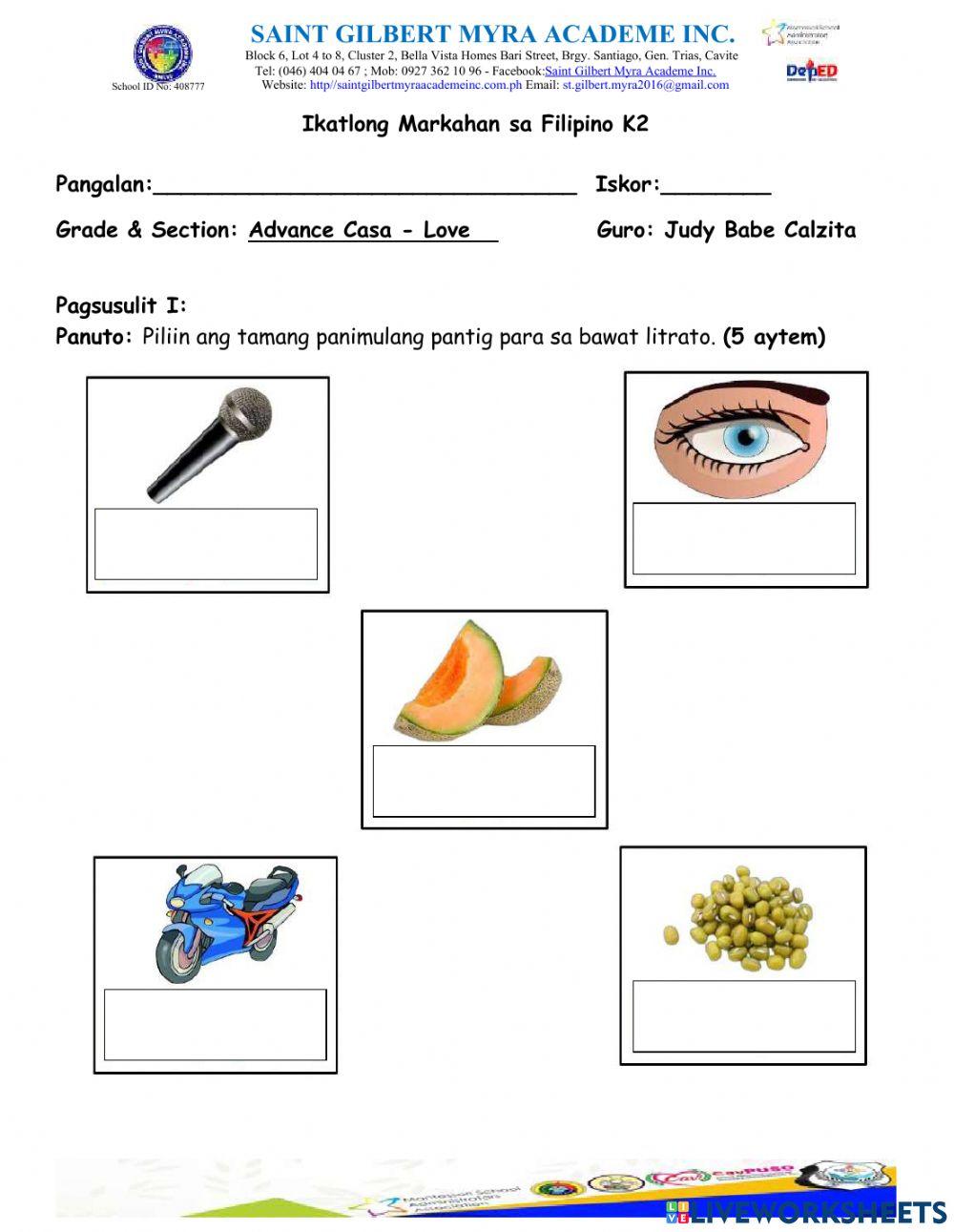 Third Quarterly Examination - Filipino