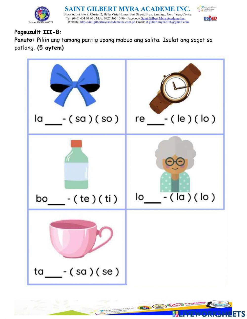 Third Quarterly Examination - Filipino