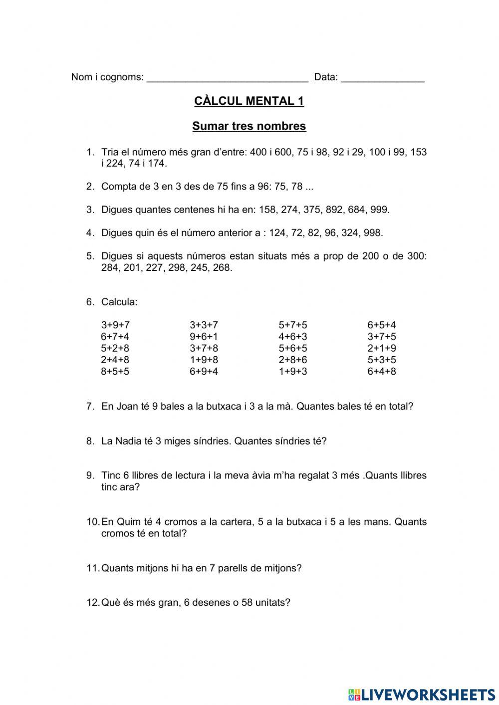 Càlcul Mental