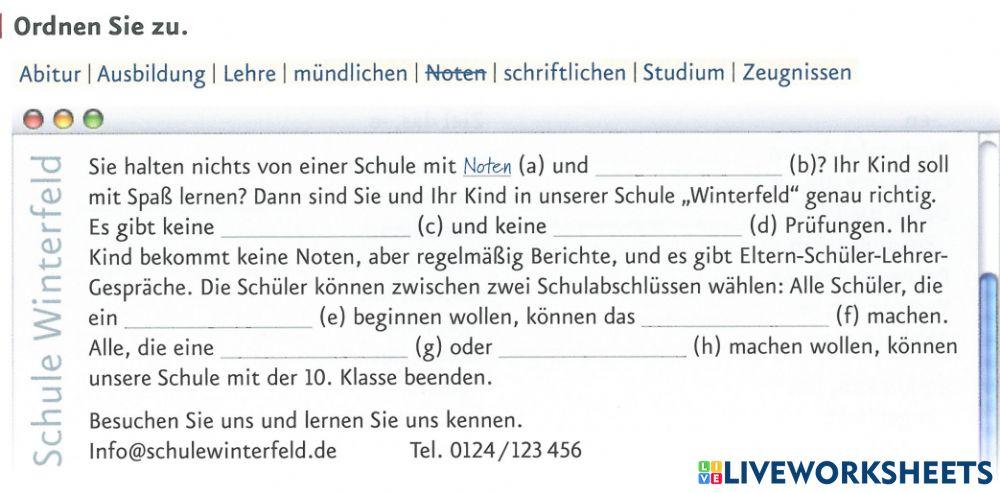 Menschen A 2.2. Lektion 23: Wortschatz üben AB Ü 1