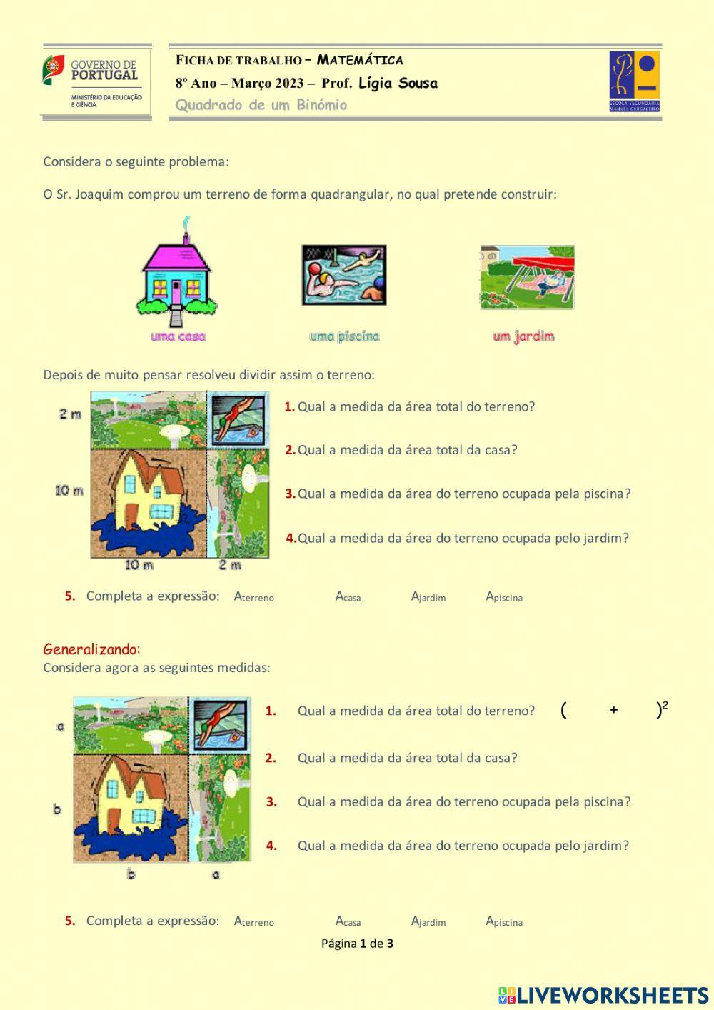 Quadrado de um binómio