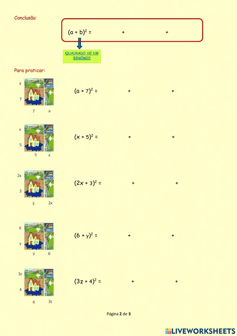 Quadrado de um binómio