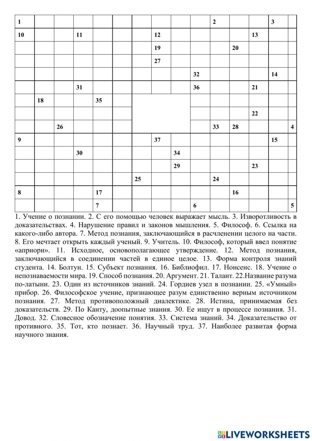 Практическое занятие № 8 «Философское учение о познании»
