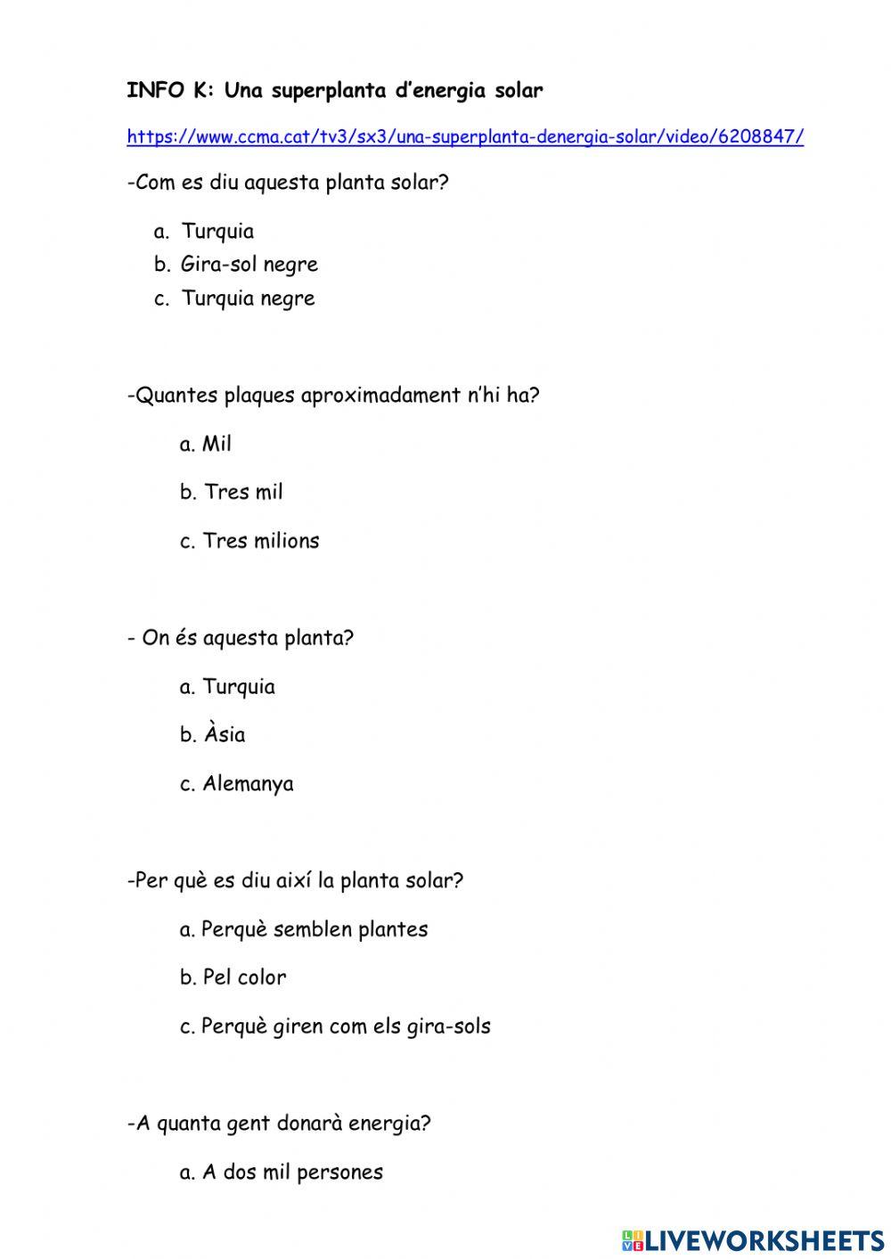 INFO K: Una superplanta d’energia solar