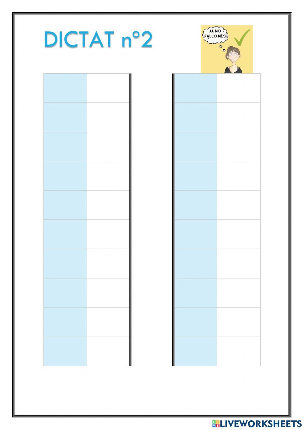 Dictat de paraules nº2