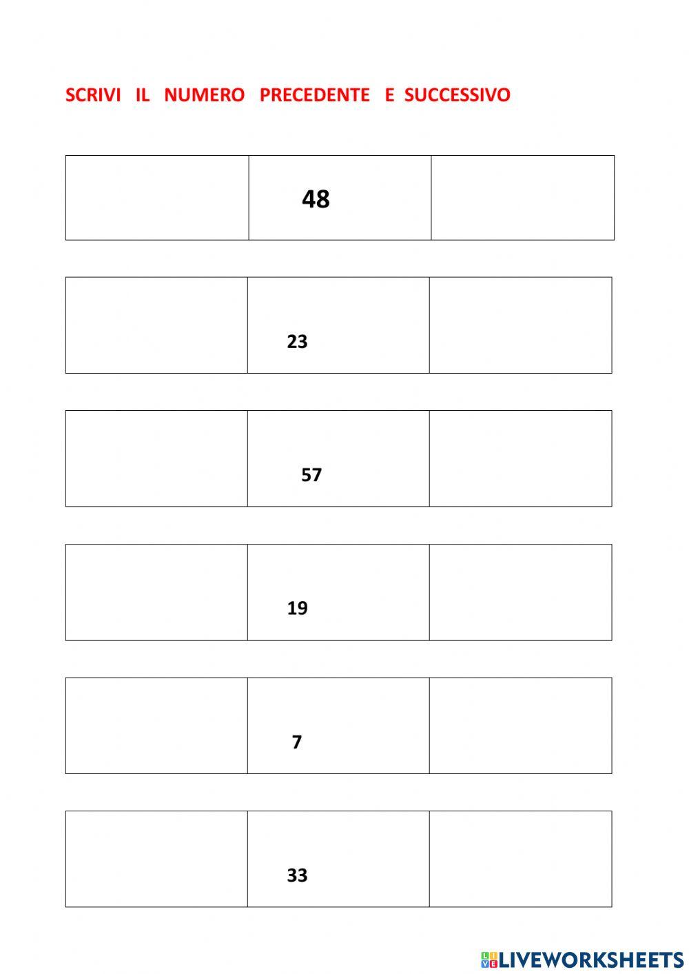 Inserisci il precedente e successivo