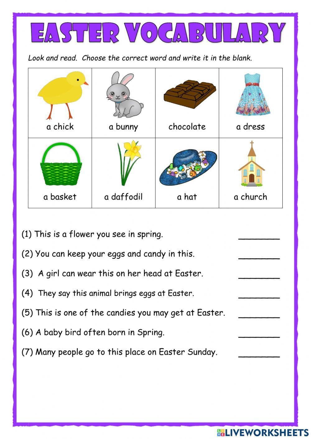Easter Vocabulary for Young Learners