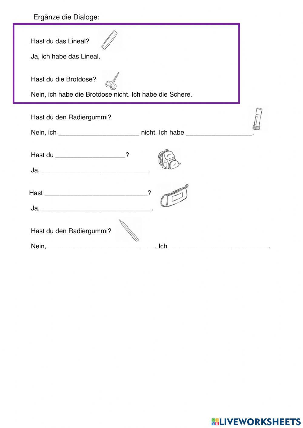 Schulsachen + Wasmaschine