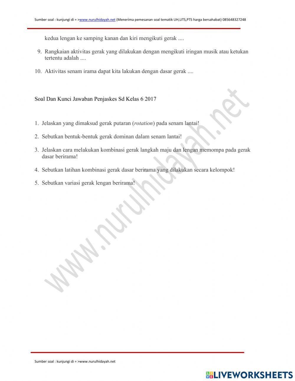 Pts pjok semester 2 2023 kelas 6