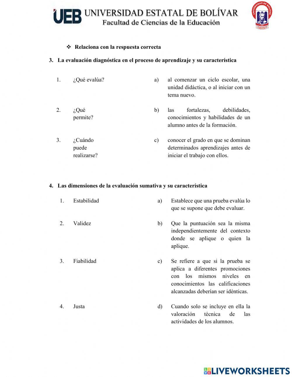 Evaluación de aprendizajes