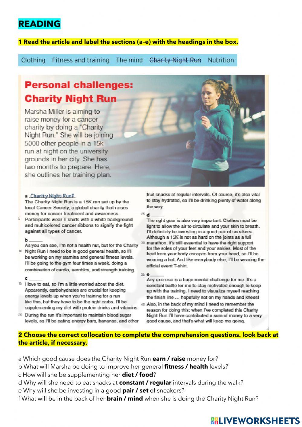 Personal challenges: Charity Night Run