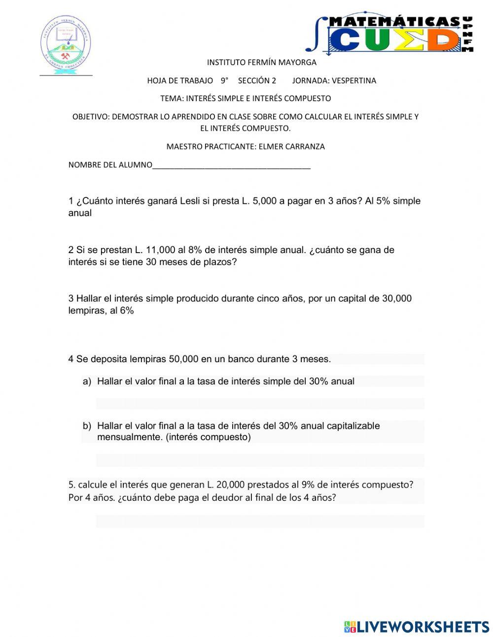 Interés simple e interés compuesto
