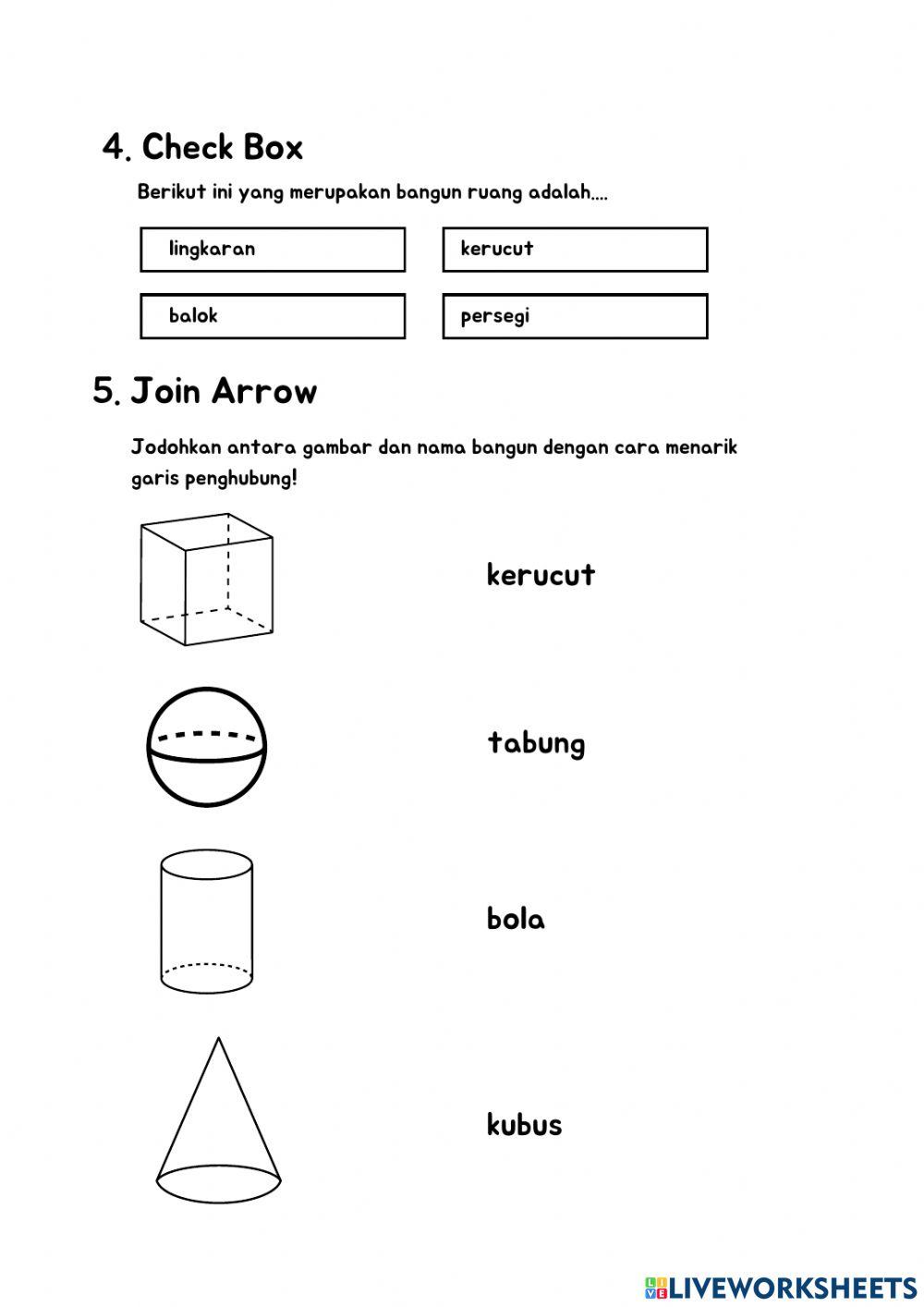 Worksheet Bangun Ruang