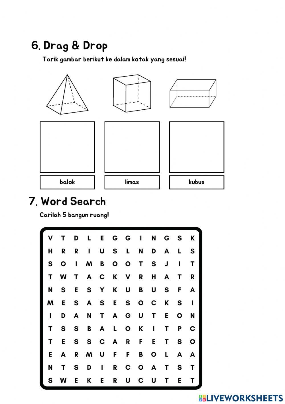 Worksheet Bangun Ruang