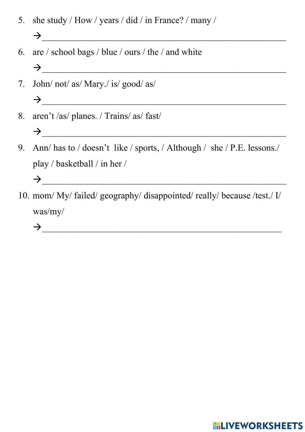 Lớp 7 - Anh văn - Ôn thi giữa HK II