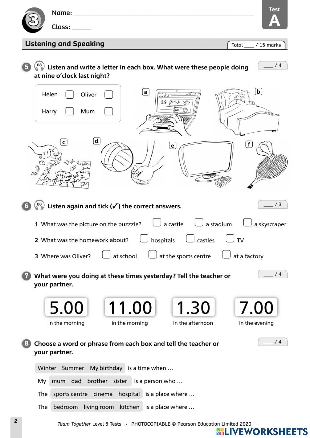 TT5 Unit 3 (Test - 6b)