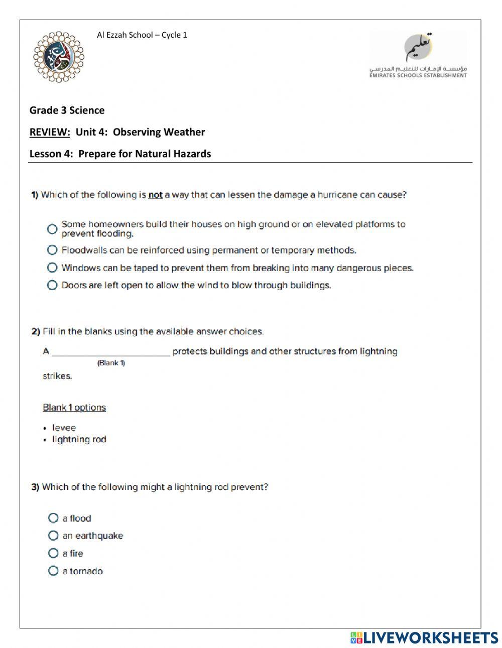 Grade 3 Science REVIEW Unit 4 Lesson 4 Prepare For Natural Hazard ap-environmental-science-unit-1-review-everything-you-need-to-know