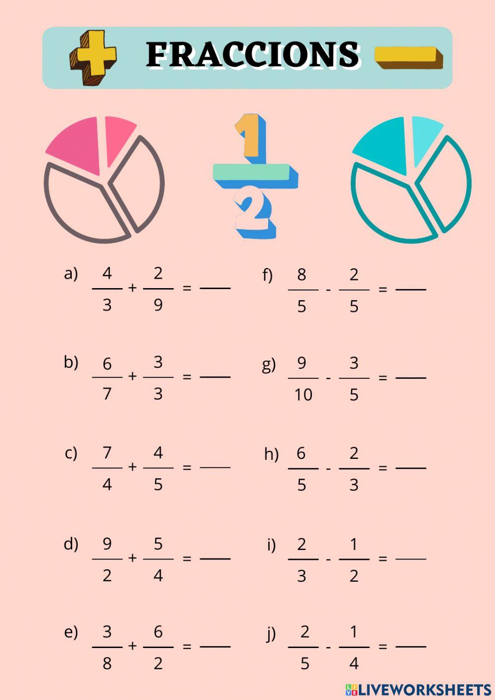 Fraccions. Suma i resta