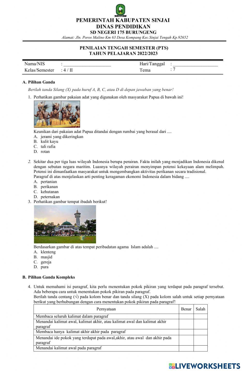 PAS Tema 7 Indahnya Keragaman di Negeriku