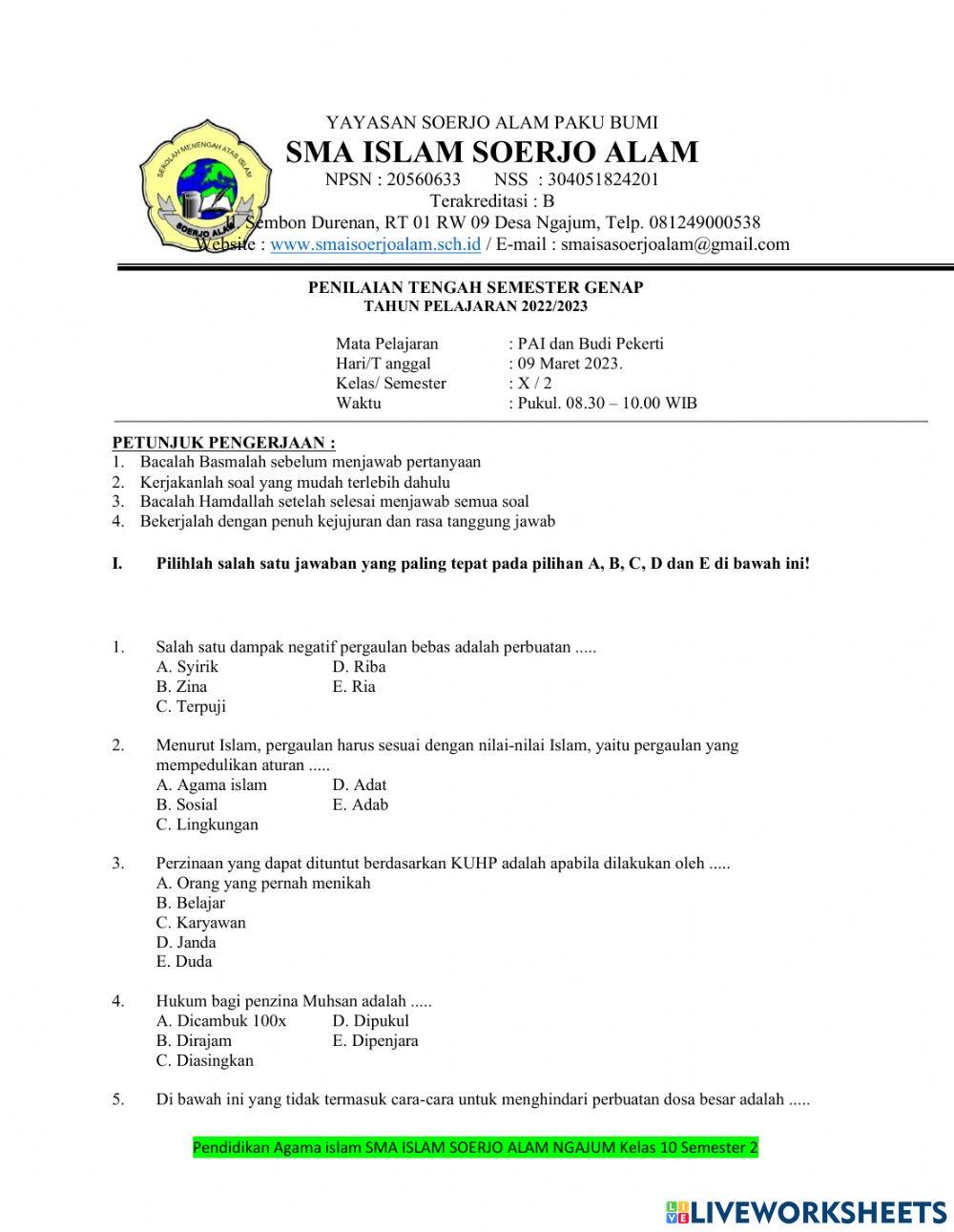 Penilaian tengah semester genap