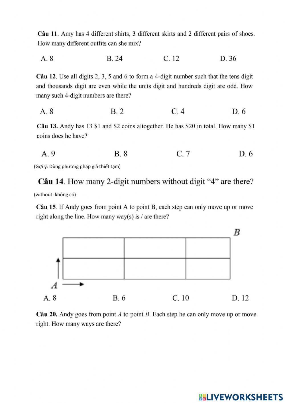 TIMO Tổ hợp đề 1