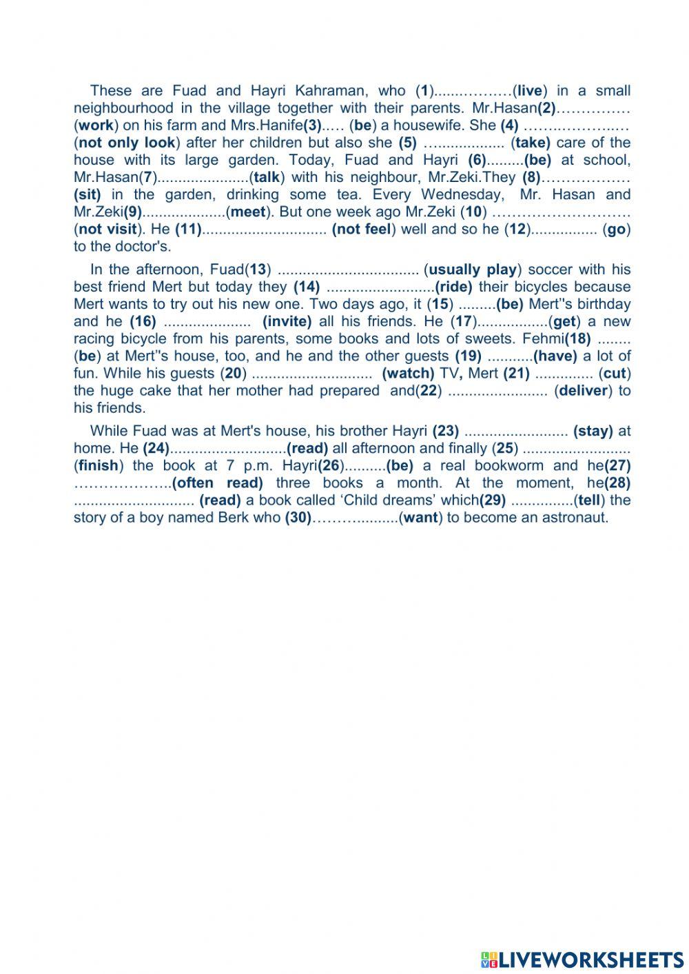 2308980 simple past past cont simple present present