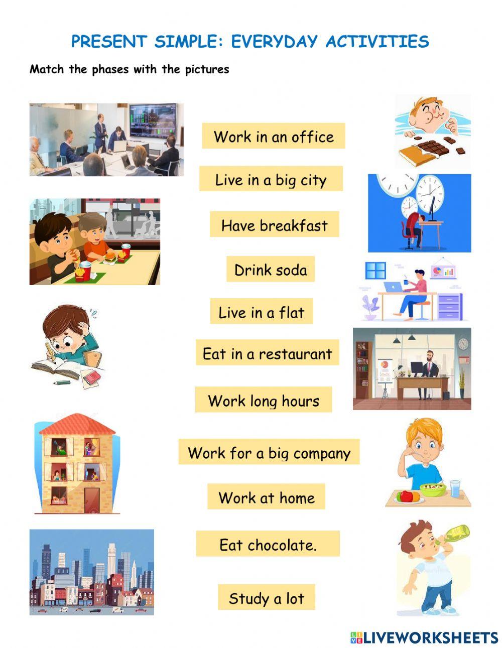 Present simple: everyday activities