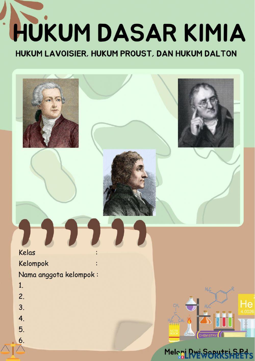 Hukum dasar kimia (lavoisier, proust, dalton)