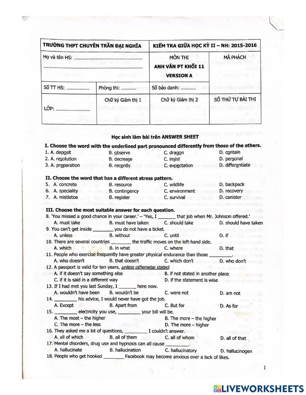 E11 - tđn - mid term test - 15-16