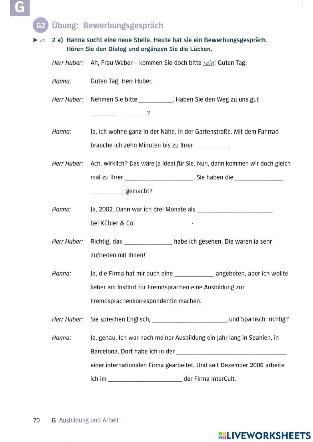 A2 Lek11 Hören und Sprechen G2