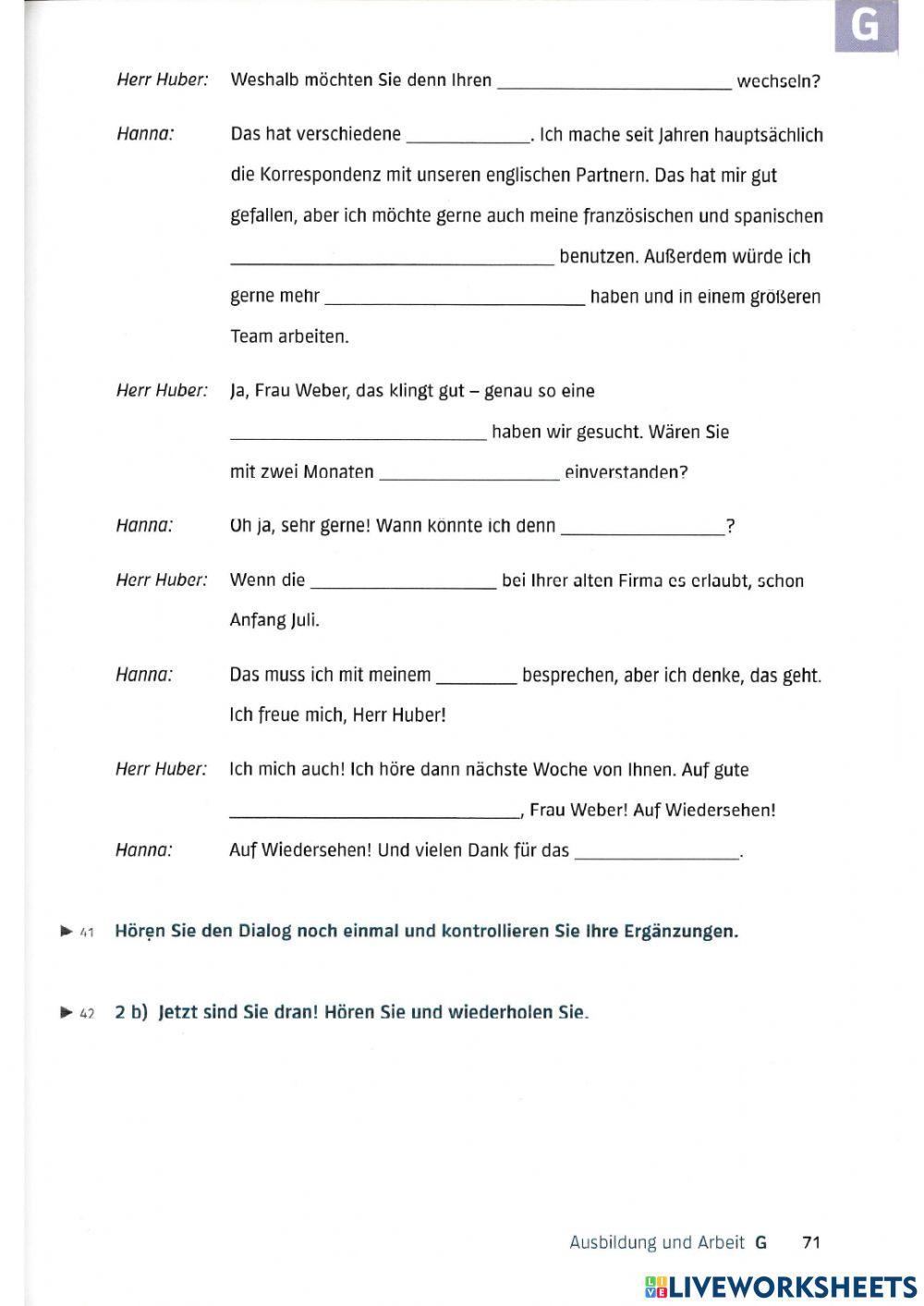 A2 Lek11 Hören und Sprechen G2