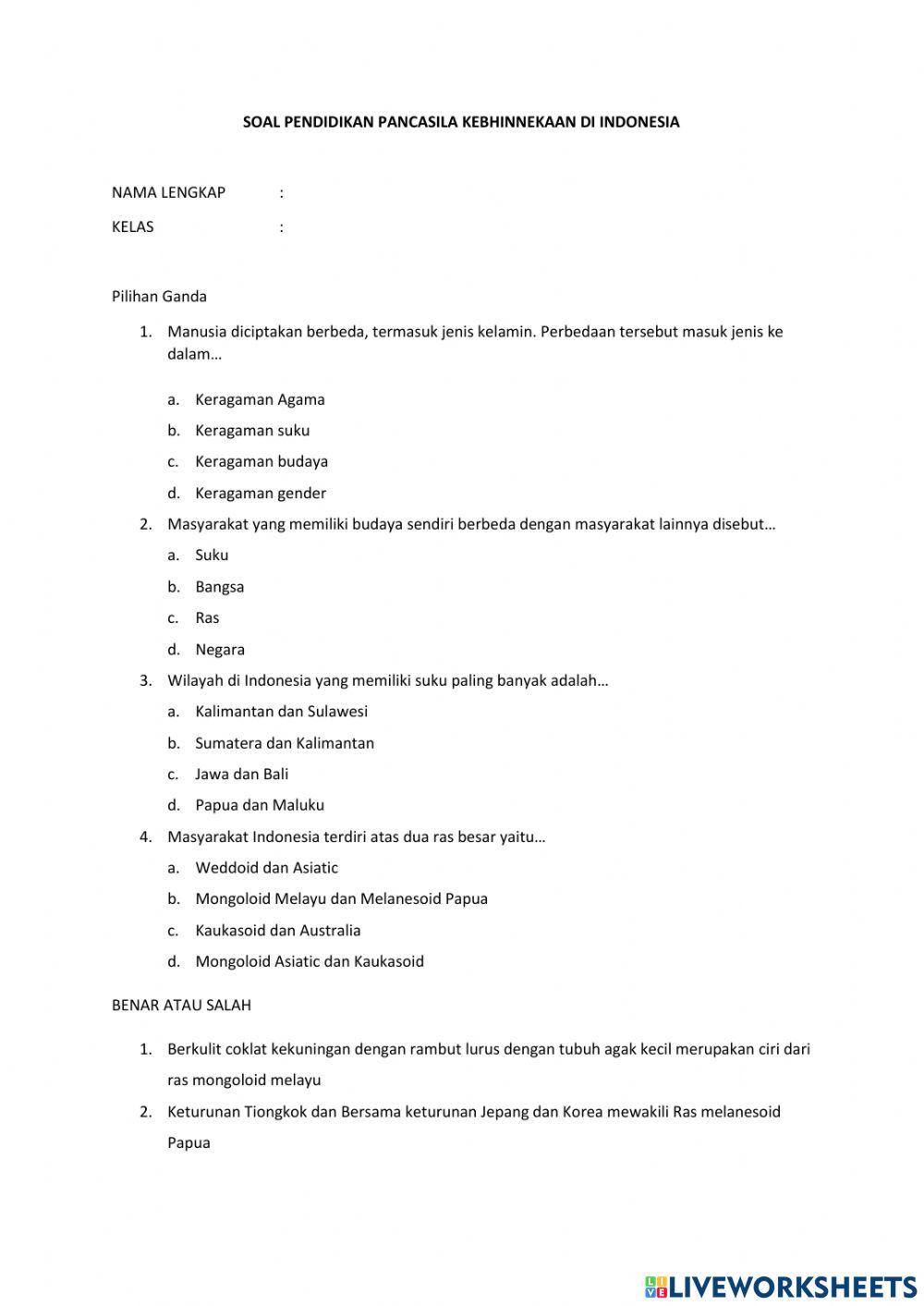 LKPD Kebhinekaan Indonesia