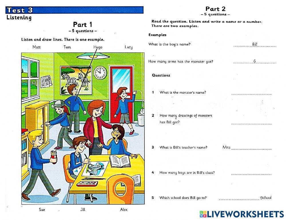 Starters 1-Test3 Listening