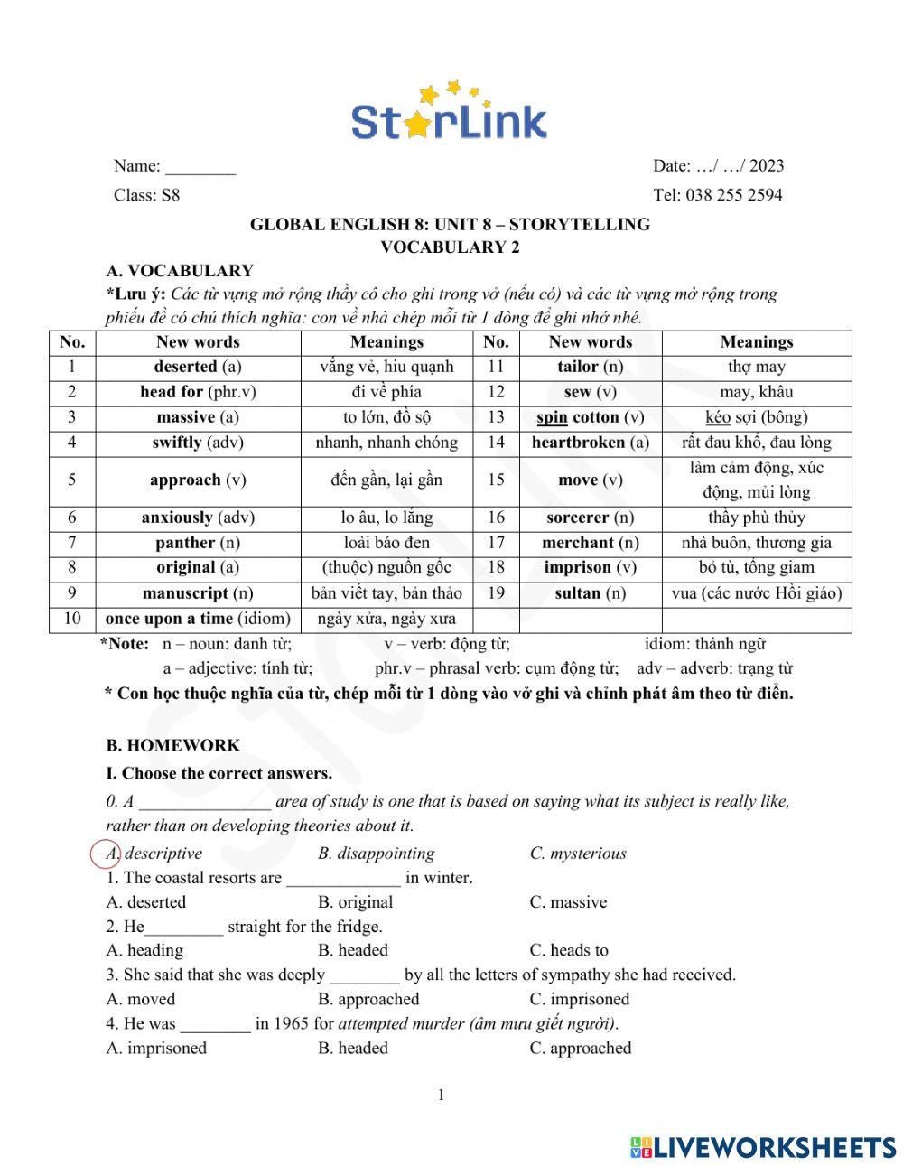 Foreign teacher-S8-Week 27-U8-Vocab 2