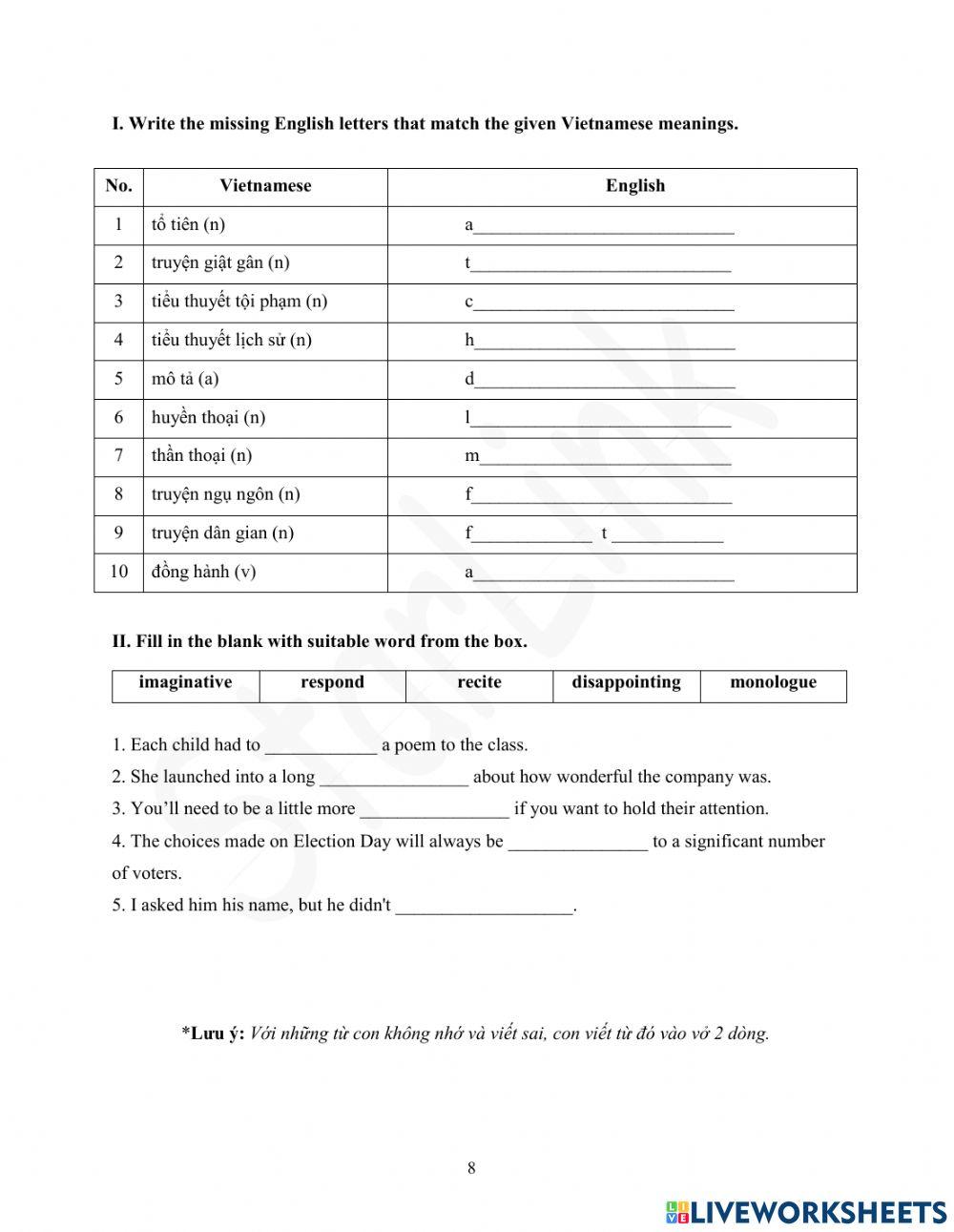 Foreign teacher-S8-Week 27-U8-Vocab 2