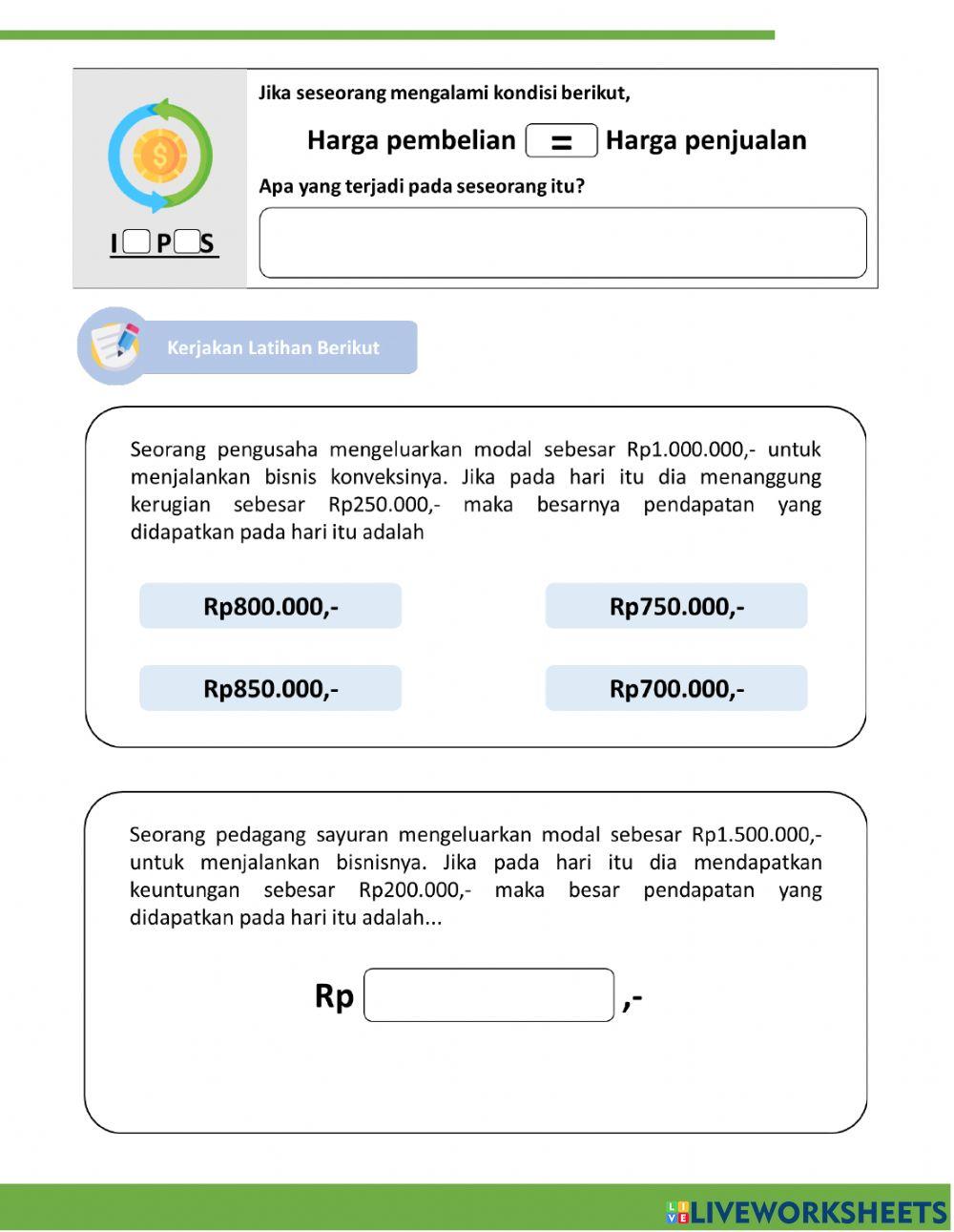 Aritmatika Sosial (Kelas VII)